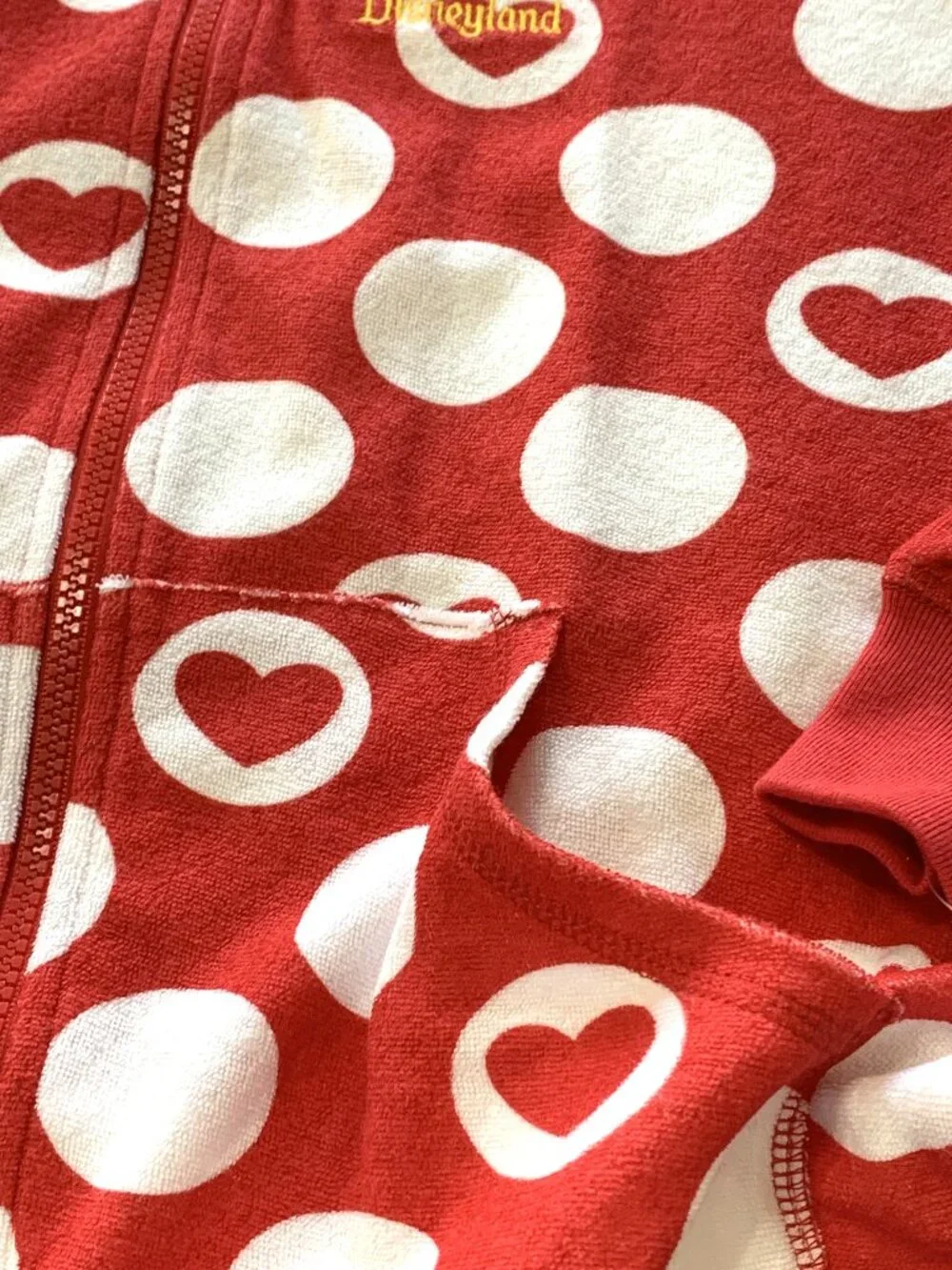 Minnie Mouse Girls Red Polka Dot Zip-up Jacket Hoodie Disney Parks Size 14